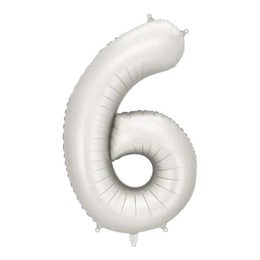 Picture of FOIL BALLOON NUMBER 6 SILVER 34 INCH